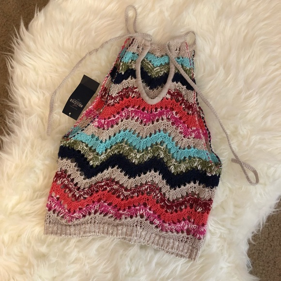 Crochet High Neck Crop Top - Picture 2 of 2